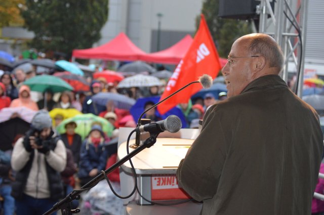 Wo Gysi spricht, hat Die Linke noch Zulauf: Kundgebung zur Rettung des PCK in Schwedt