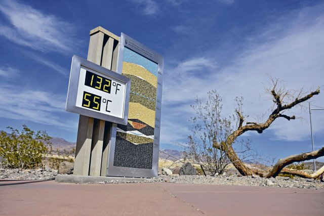 Willkommen im Tal des Todes: Im kalifornischen Death Valley erreichte die Temperatur diese Woche 55 Grad Celsius.