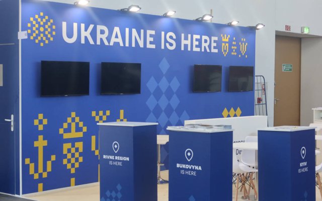 Abbau am Freitag: In Halle 9 hatte die Ukraine ihren Stand.