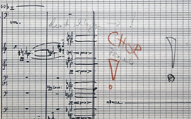 Eine Passion: Notenblatt aus »Deus Passus« von Rihms Hand