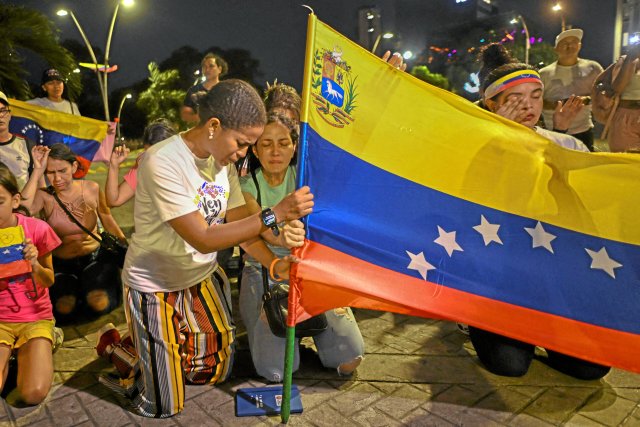 Nicht nur in Venezuela, auch im Nachbarland Kolumbien finden wie hier in Cali Proteste gegen den umstrittenen Wahlsieg von Amtsinhaber Nicolás Maduro statt.