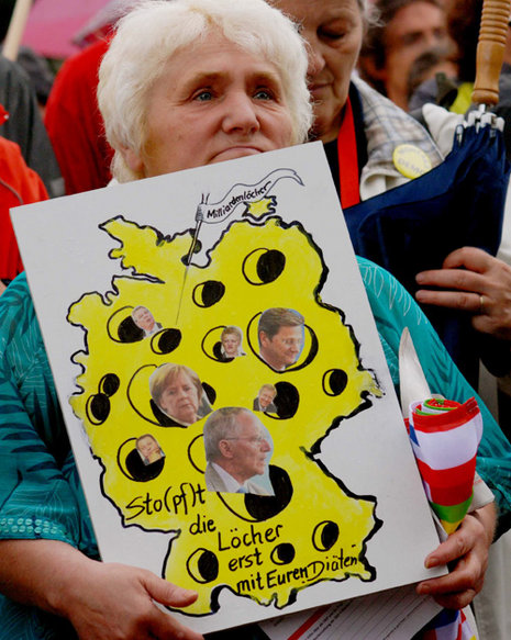 Geben ist seliger denn nehmen. Alternativ-Vorschl&#228;ge im Berliner Demonstrationszug. ND-