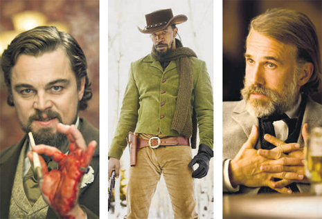 Eine Gesellschaft mit Blut an den Händen: Leonardo DiCaprio, Jamie Foxx und Christoph Waltz